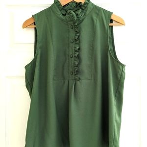 J. Crew Ruffled trim sleeveless top NWOT